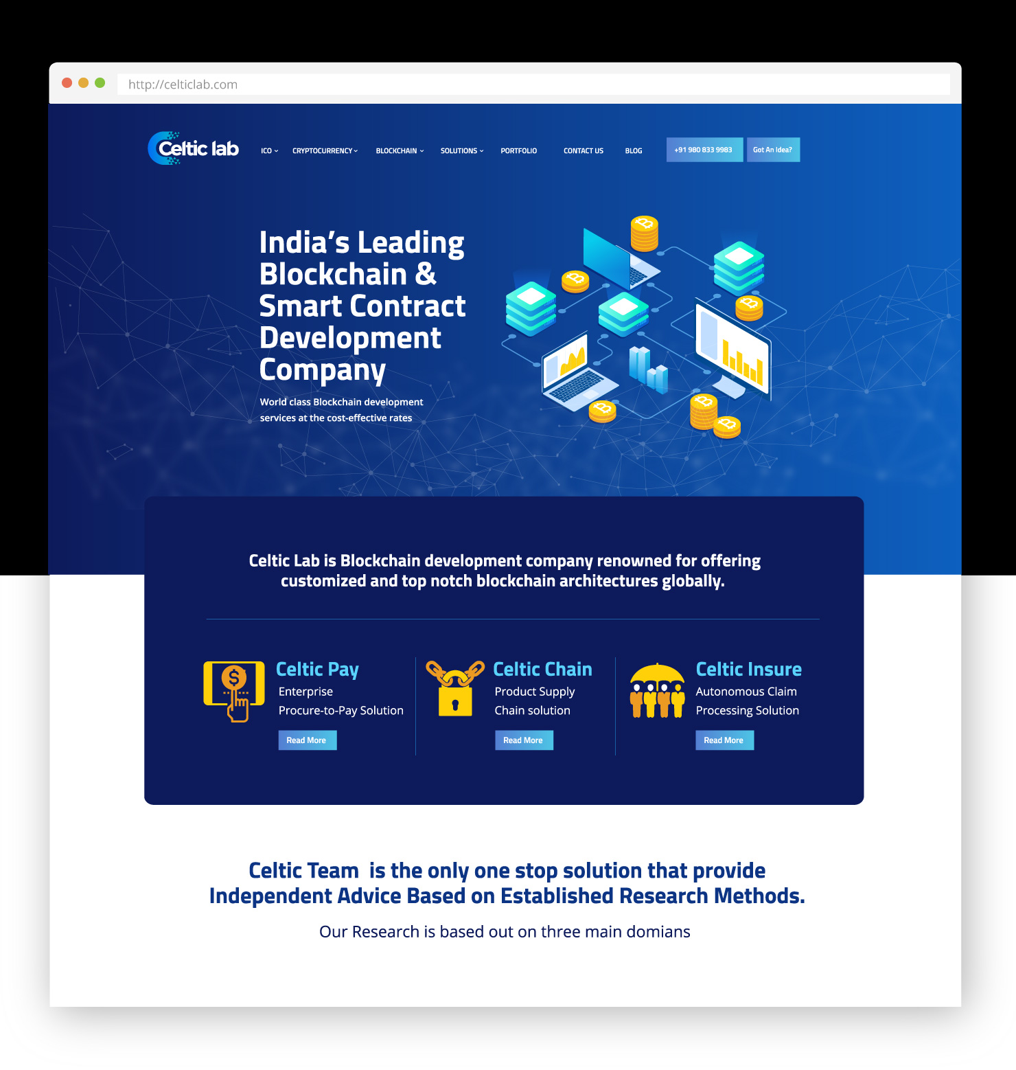 Celtic Lab- Indi'a largest Blockchain Development Company | Branding and Ui& Ux by Devolv Studio