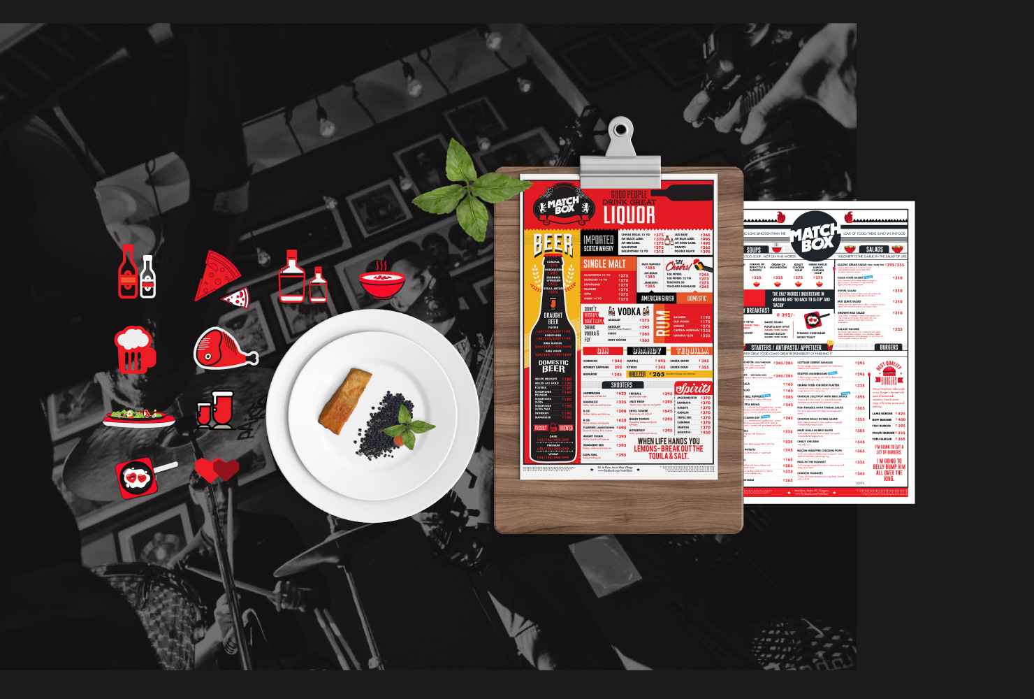 Matchbox - pub & grub in Hauz Khas, Delhi | Branding, Menu design , Communication design & Digital marketing by Devolv Studio