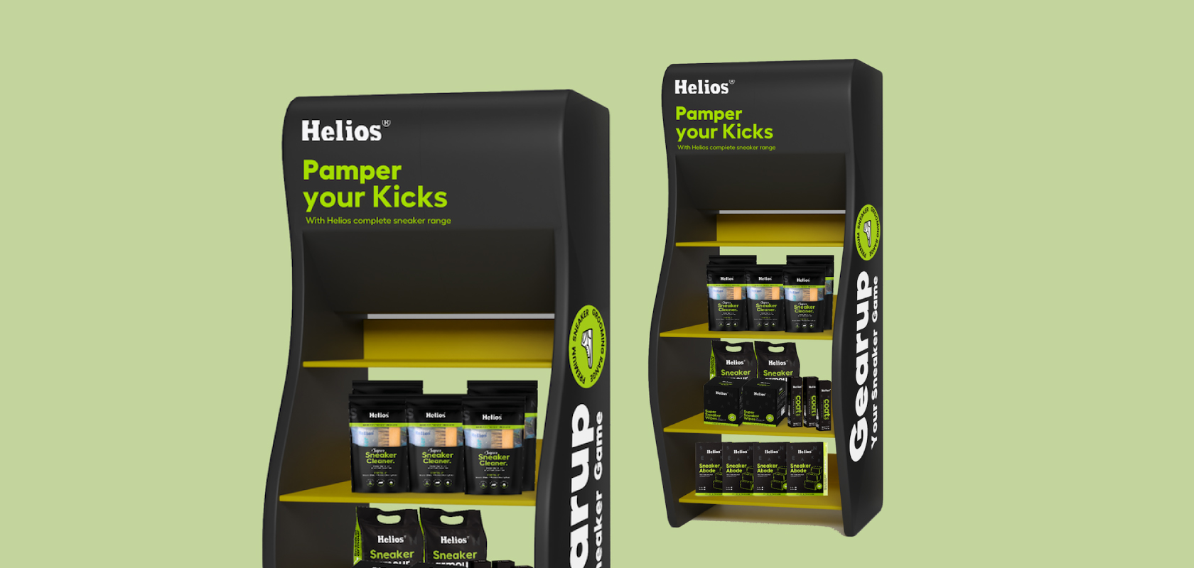 Branding and Packaging for Helios Shoe Cleaning Company