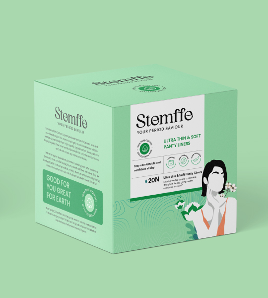 Introducing Stemffe, an innovative female hygiene brand with cutting-edge packaging and branding design by Devolv Studio.